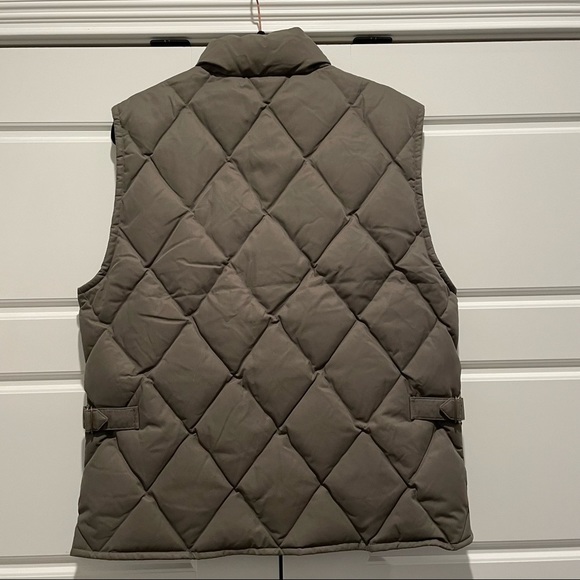 Eddie Bauer Diamond Quilted Goose Down Sage Green Womens Puffer Vest - Picture 3 of 5
